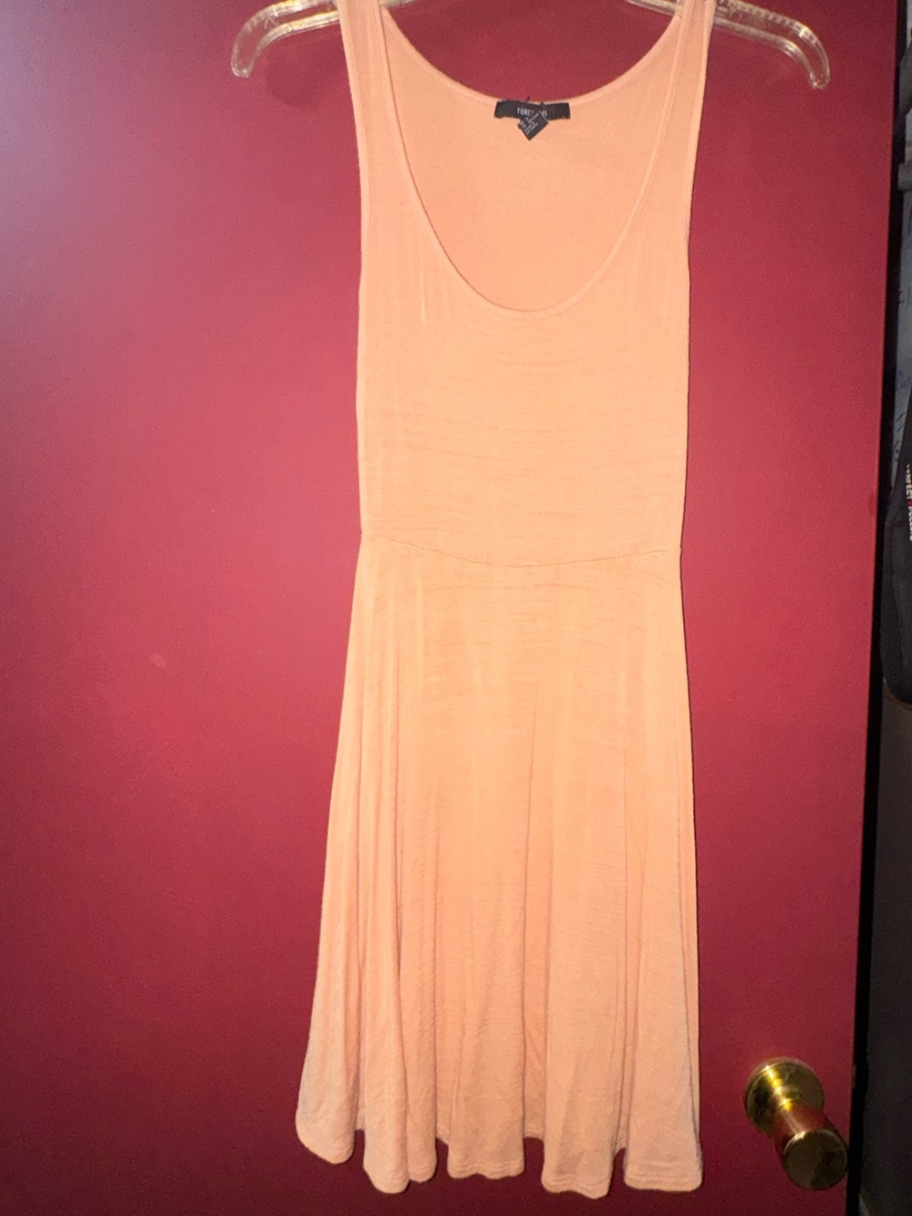 Forever 21 Peach Scoop Neck Fit-and-Flare Dress
